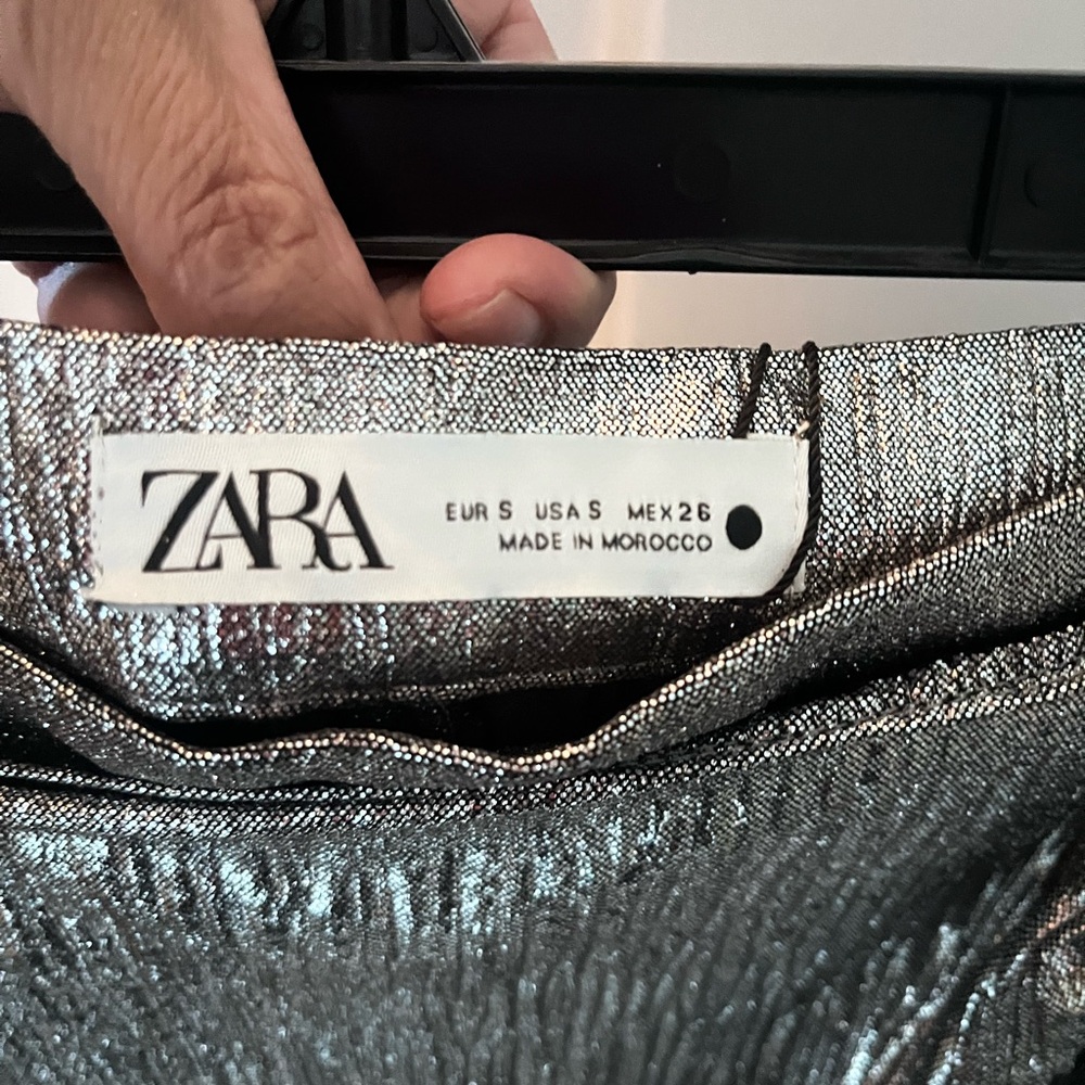 Zara Metallic Silver Wrap Pants - Picture 5 of 16